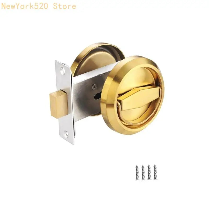 Round Recessed Sliding Door Lock Stainless Steel Pull Handle