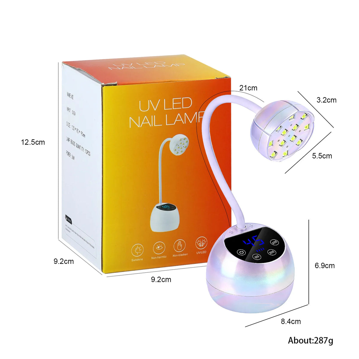 UV LED Nail Lamp 360° Bendable Auto-Sensing Fast Cure Dryer