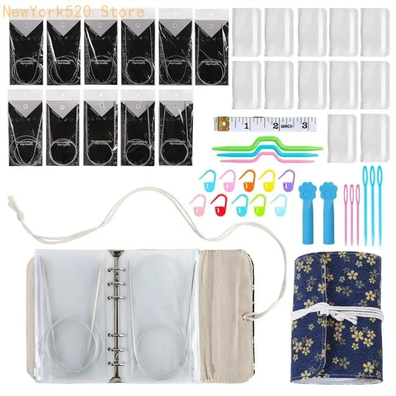 Circular Knitting Needle Organizer Bag – 12 Zippered Pockets