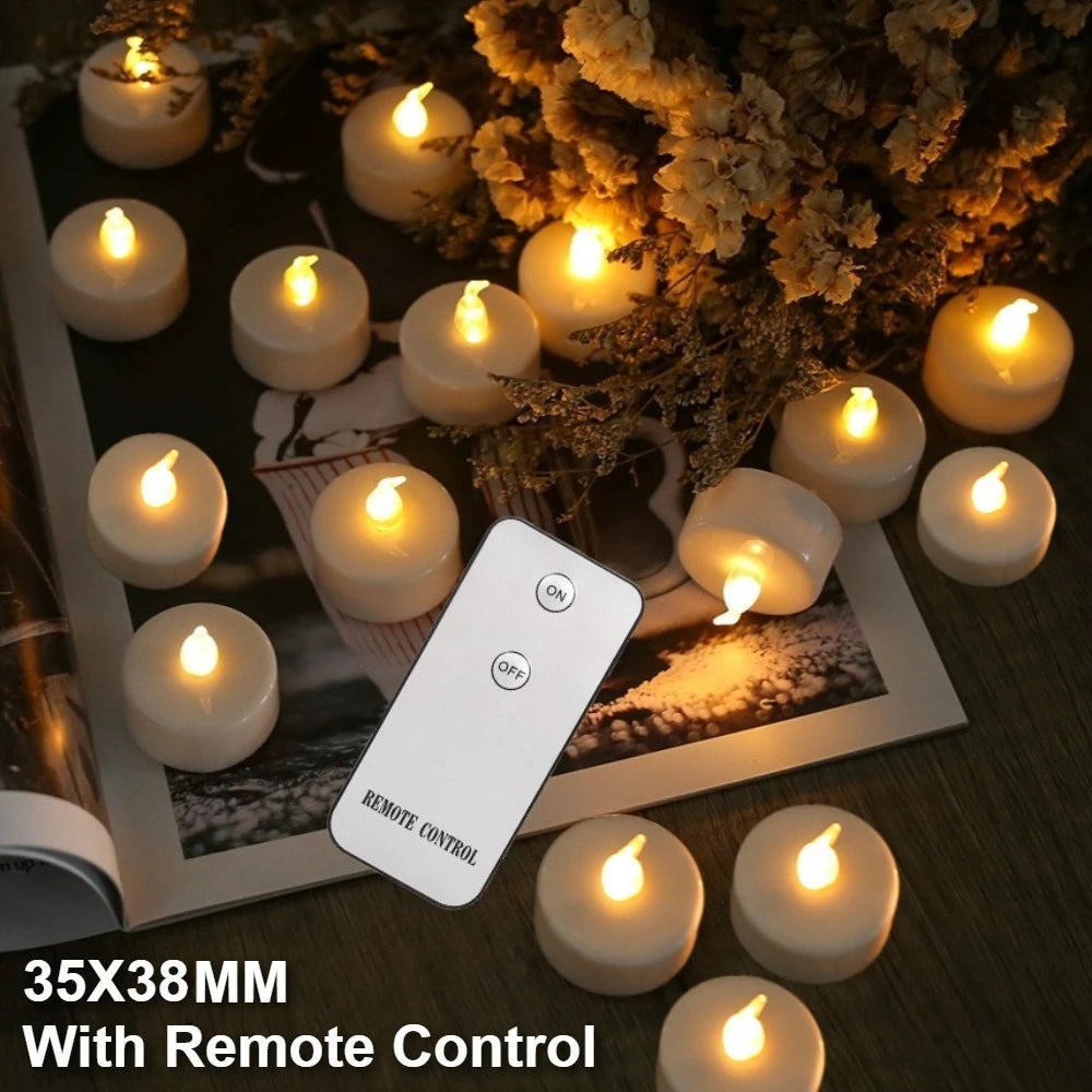 12-Pack Flameless LED Tea Light Candles | Battery Operated