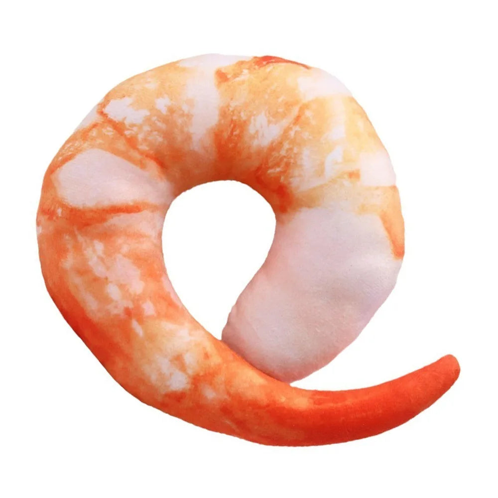 3D Shrimp Squeaky Plush Dog Toy – Soft Chew Toy for Pets
