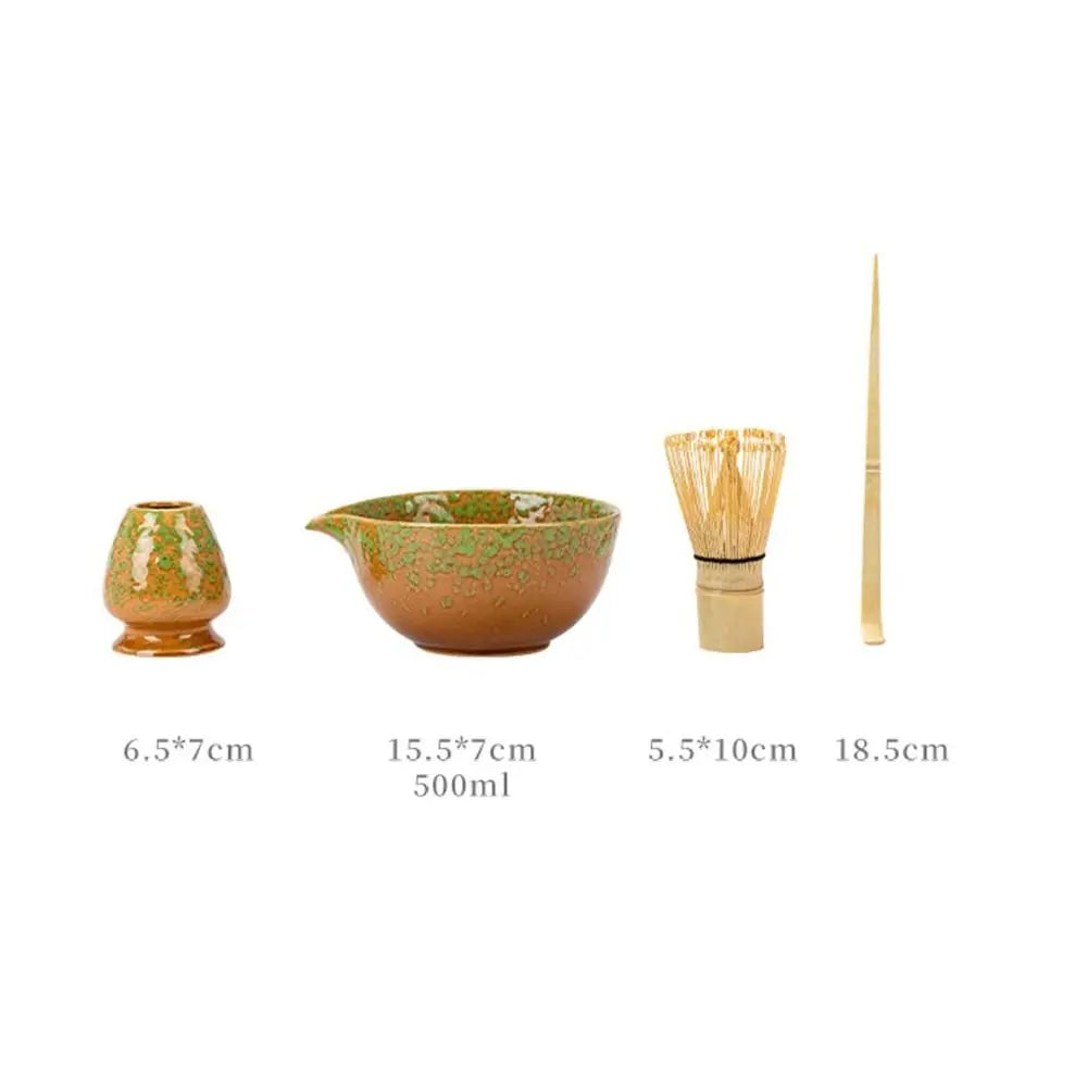 Handcrafted Ceramic Matcha Bowl Set – Kiln-Fired, 500ml