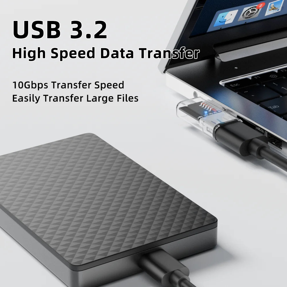 USB 3.2 Right Angle Adapter 10Gbps 60W Fast Charging OTG