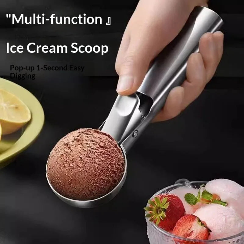 Stainless Steel Ice Cream Scoop with Trigger Easy Release