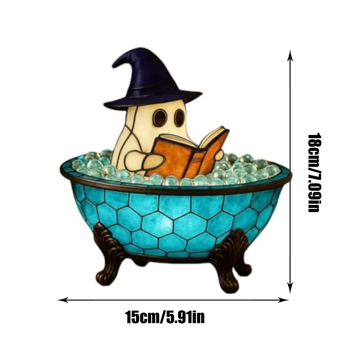 Cute Ghost Resin Bath Lamp – Color-Changing LED Figurine