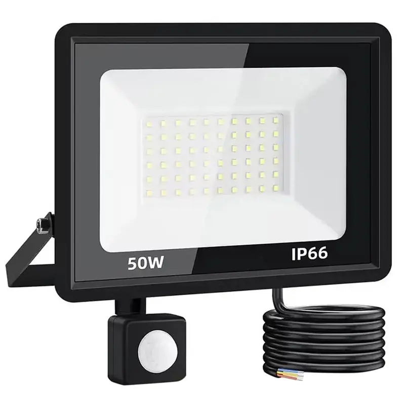 50W LED Outdoor Floodlight with Motion Sensor – IP66 Waterproof