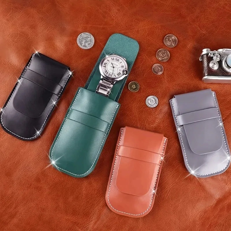 Leather Watch Storage Bag – Portable Protective Travel Case