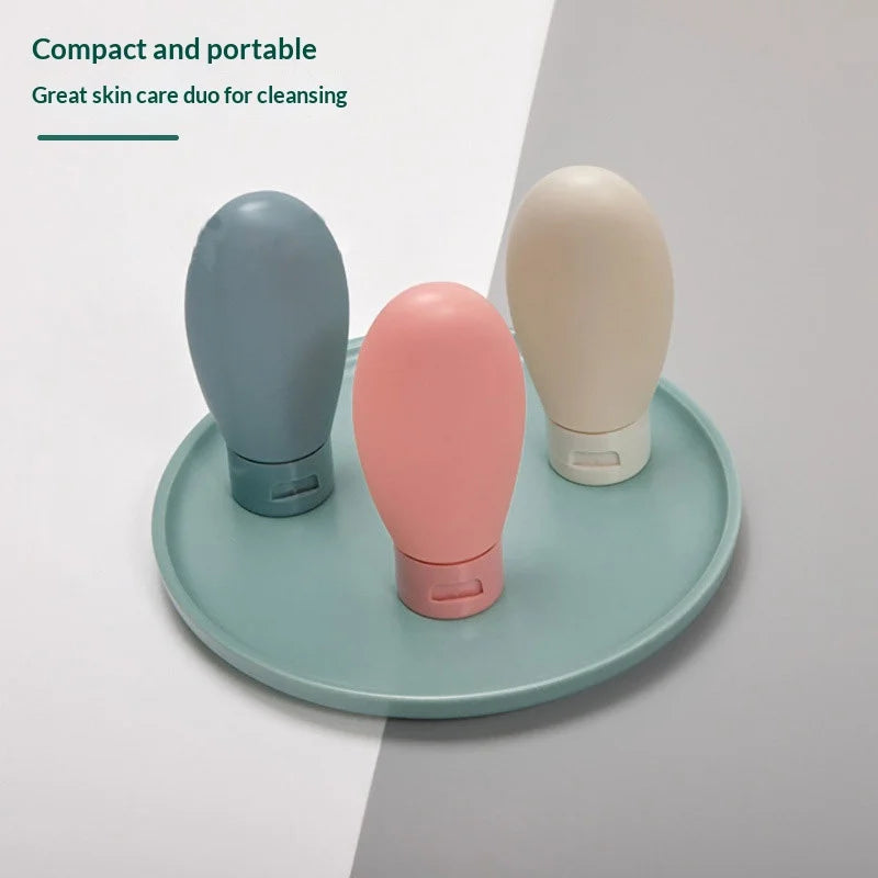 Refillable Travel Squeeze Bottles 60ml Flip Cap Toiletry Set
