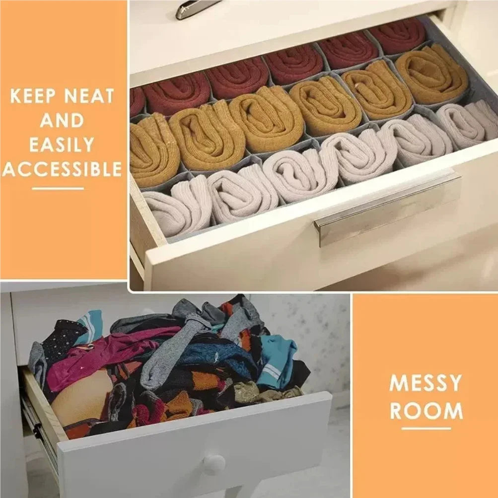 Foldable Underwear Drawer Organizer Box Set – Bra Socks Storage