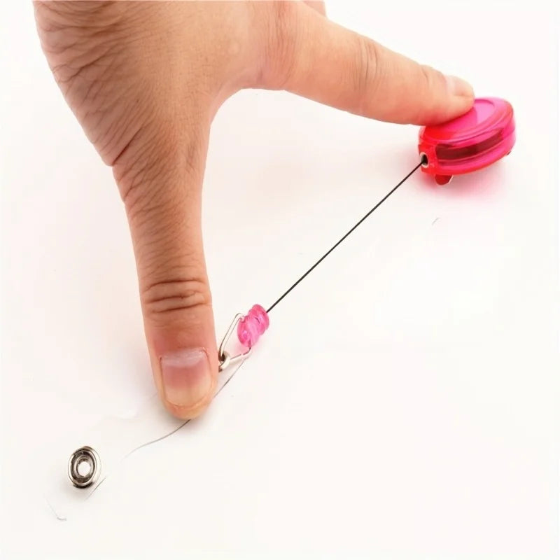 2-Pack Retractable Badge Holder Reel Clips with Key Ring