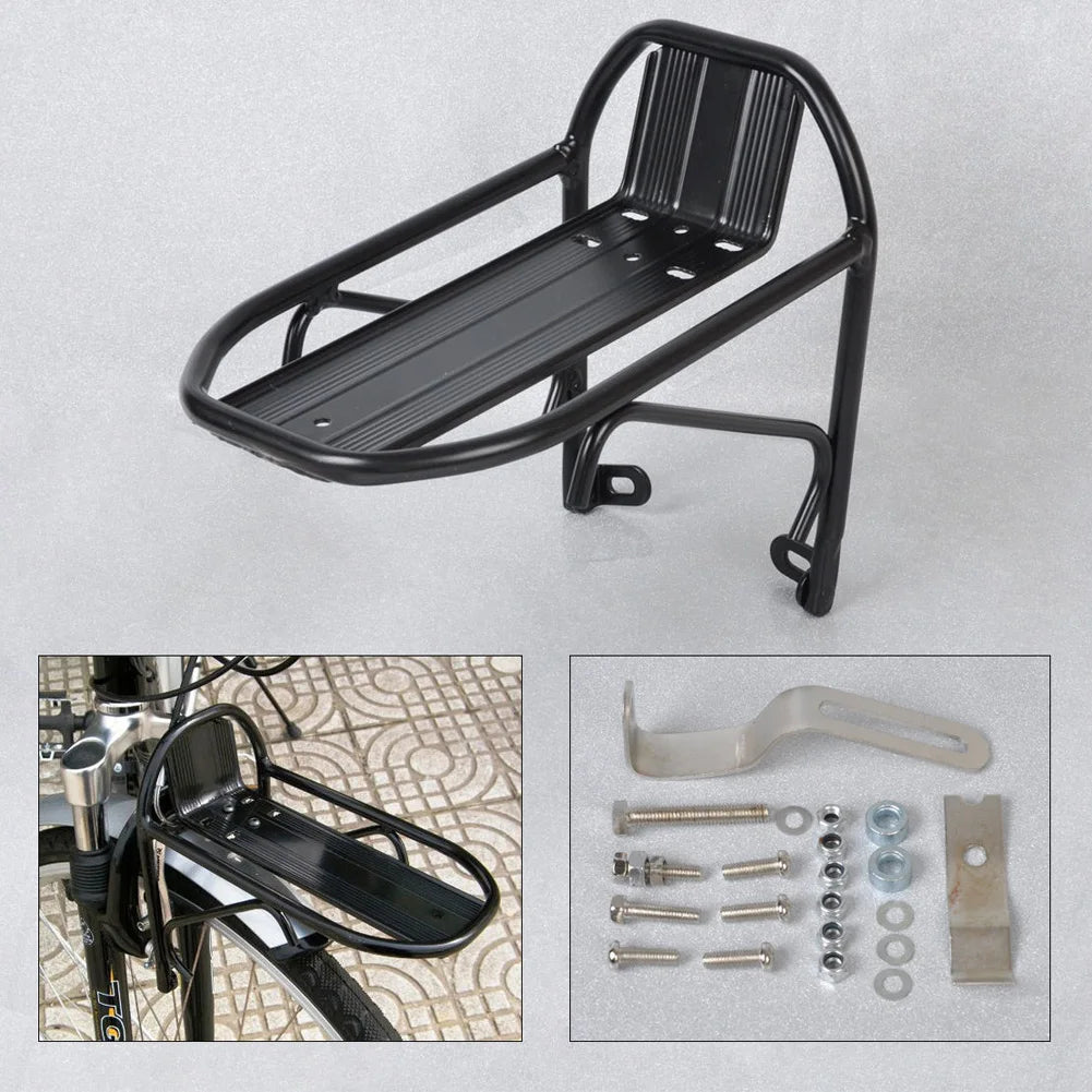 Aluminum Bike Front Rack 10KG Cargo Pannier for 24–28" Bikes