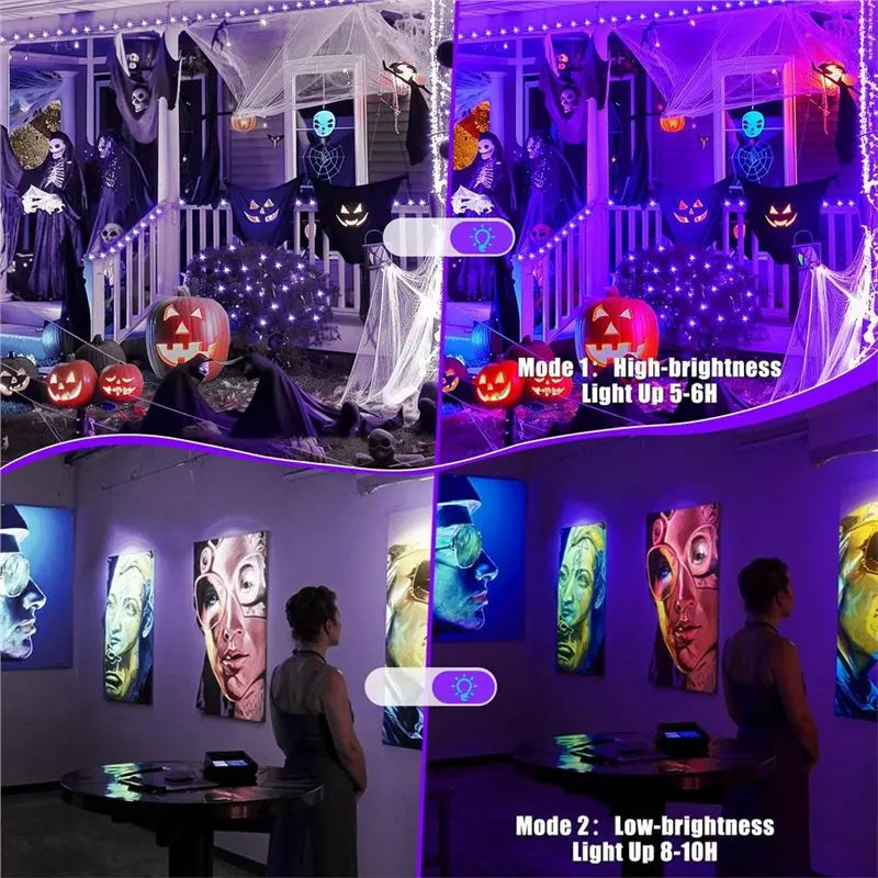 Rechargeable UV Black Light Flood Light – 60 LED IP65, 2-Pack