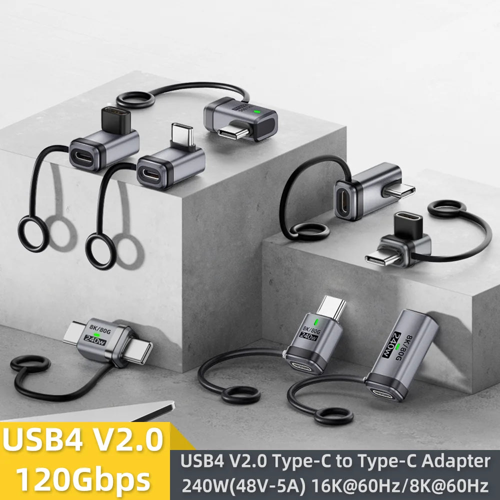 USB4 2.0 USB-C Adapter 240W PD 120Gbps 16K@60Hz Converter