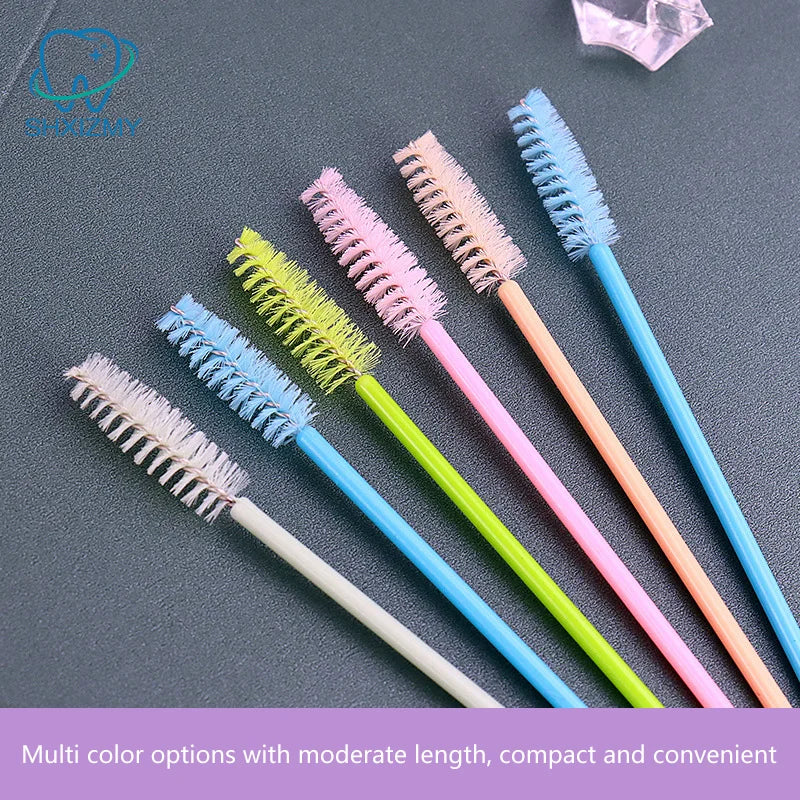 50-Pack Disposable Mascara Wands & Eyelash Spoolie Brushes