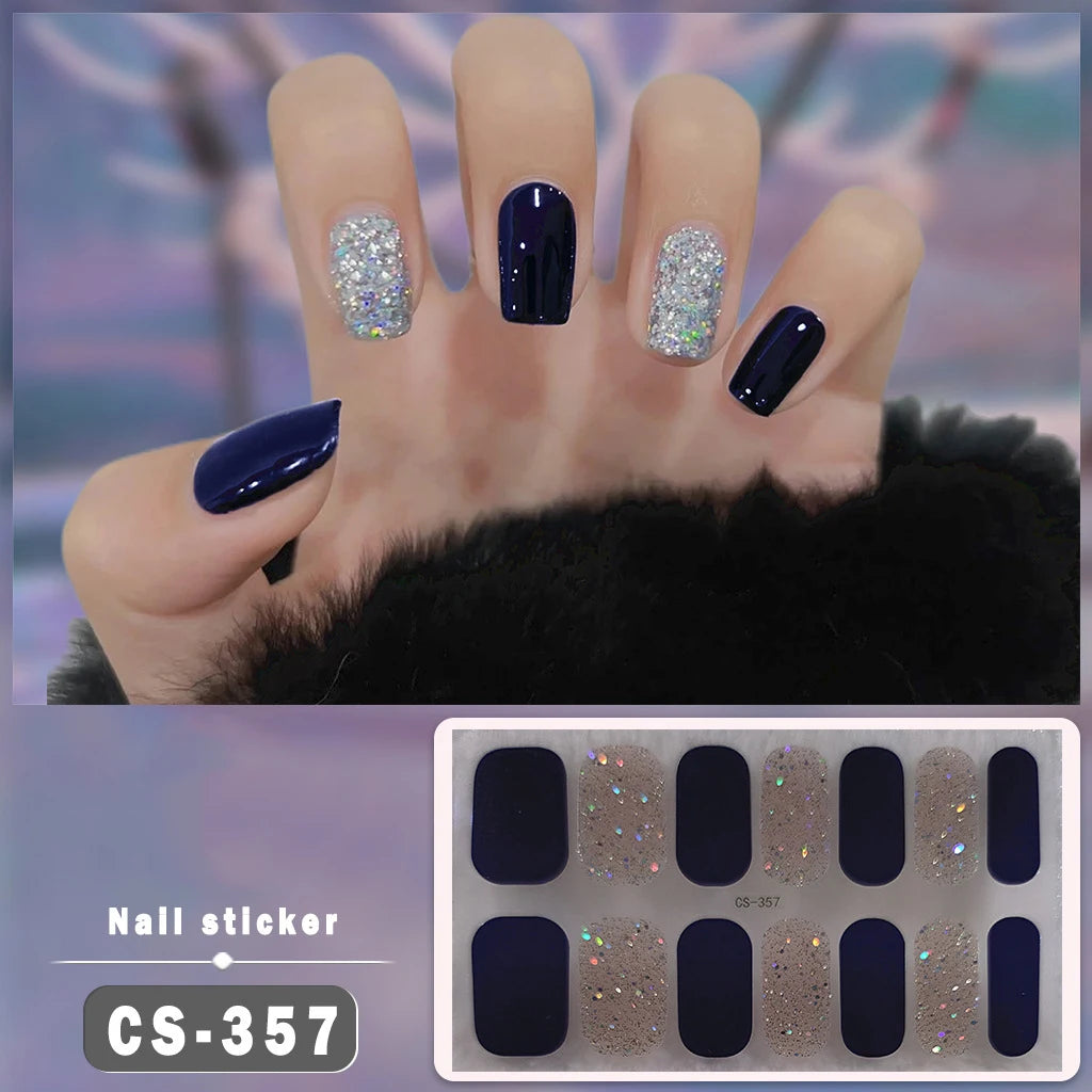 Solid Color Self-Adhesive Gel Nail Art Stickers & Decals