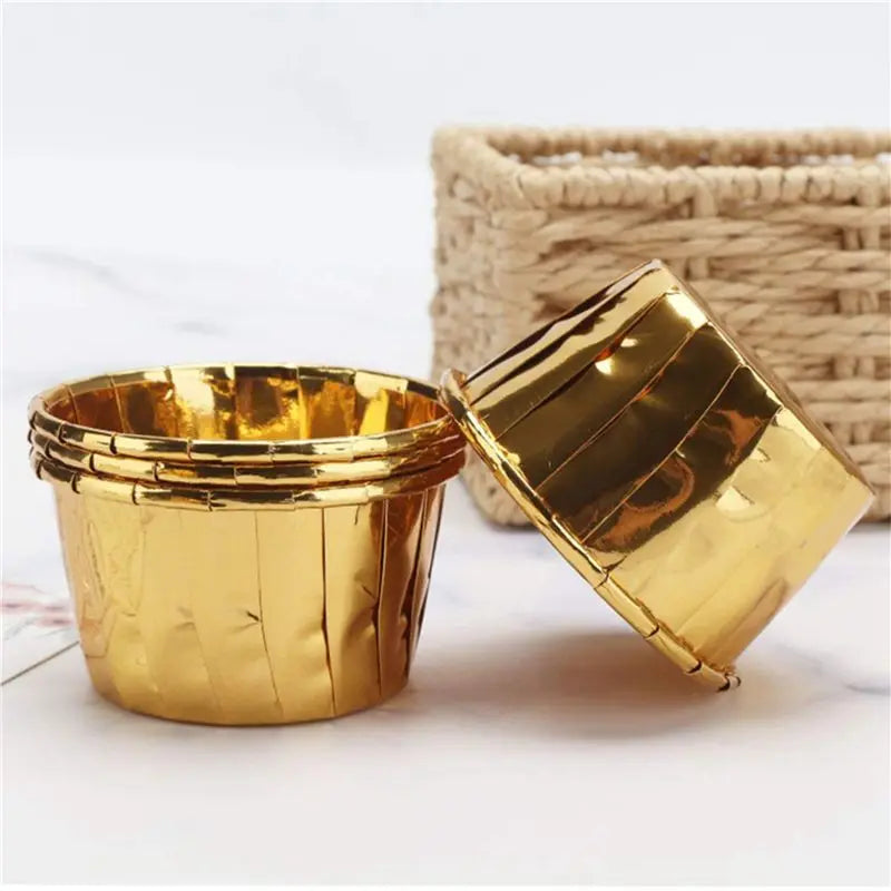 150-Pack Gold Aluminum Foil Cupcake Liners & Muffin Cups