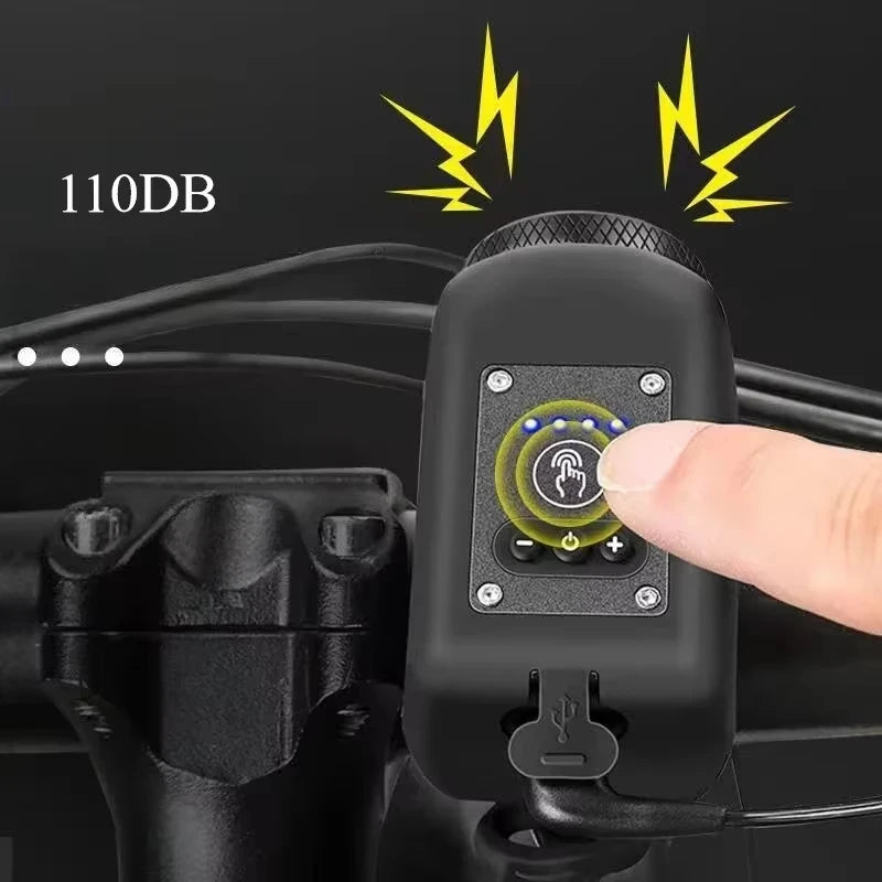 Bicycle Electric Horn Light – COB Front Lamp & 110dB Bell
