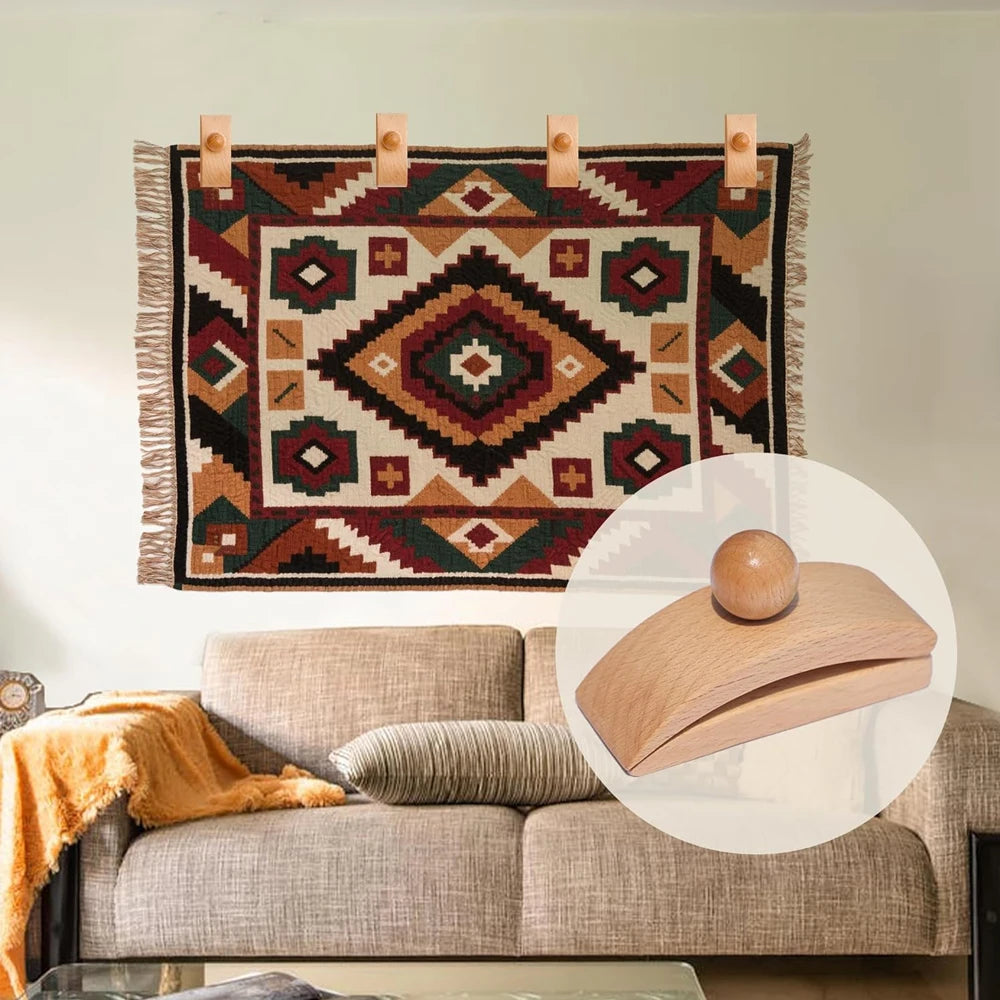 Wooden Quilt & Tapestry Wall Hangers – Blanket Clamp Clips