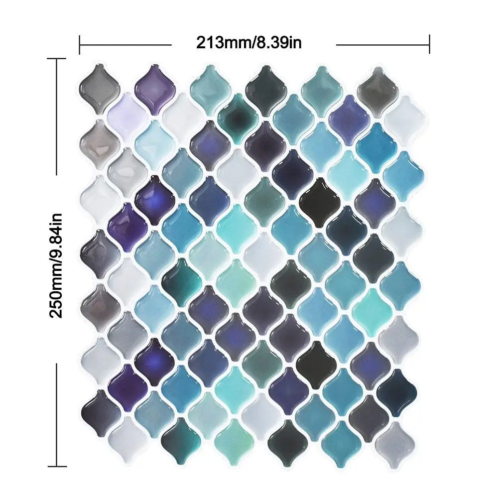 3D Mosaic Crystal Epoxy Wall Stickers – Self-Adhesive Backsplash
