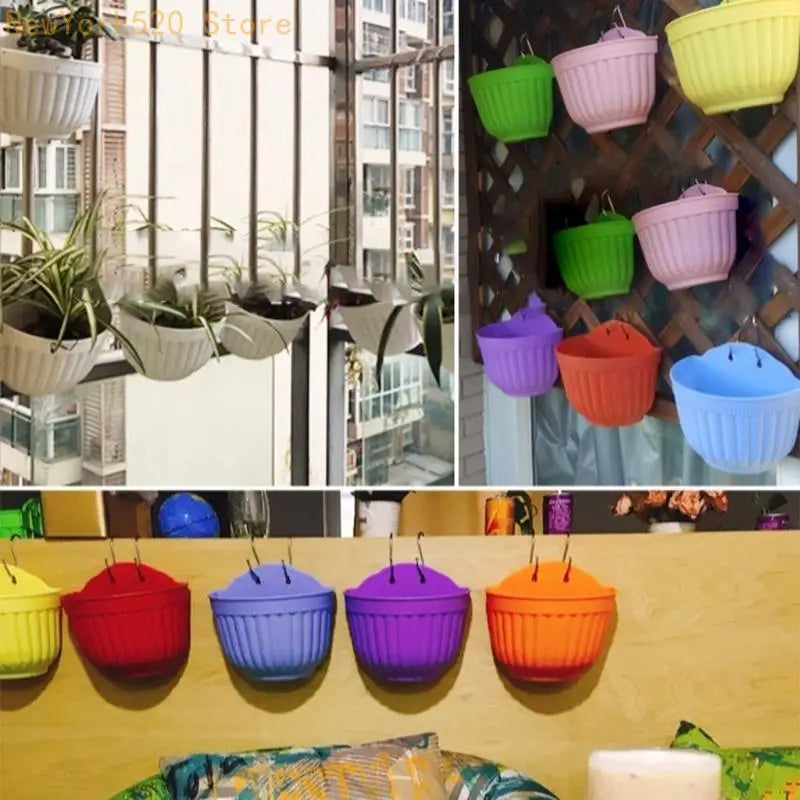 2-Pack Wall Hanging Flower Pots with Drainage | Herb Planter