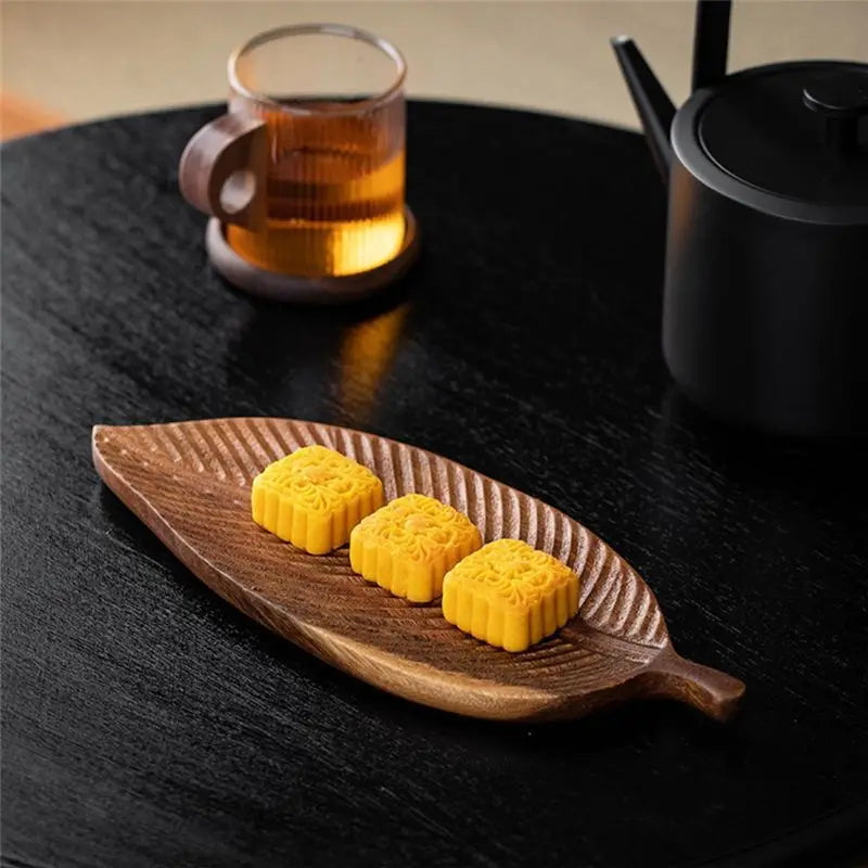 Handmade Wooden Leaf Tray – Serving Platter for Meals & Salads