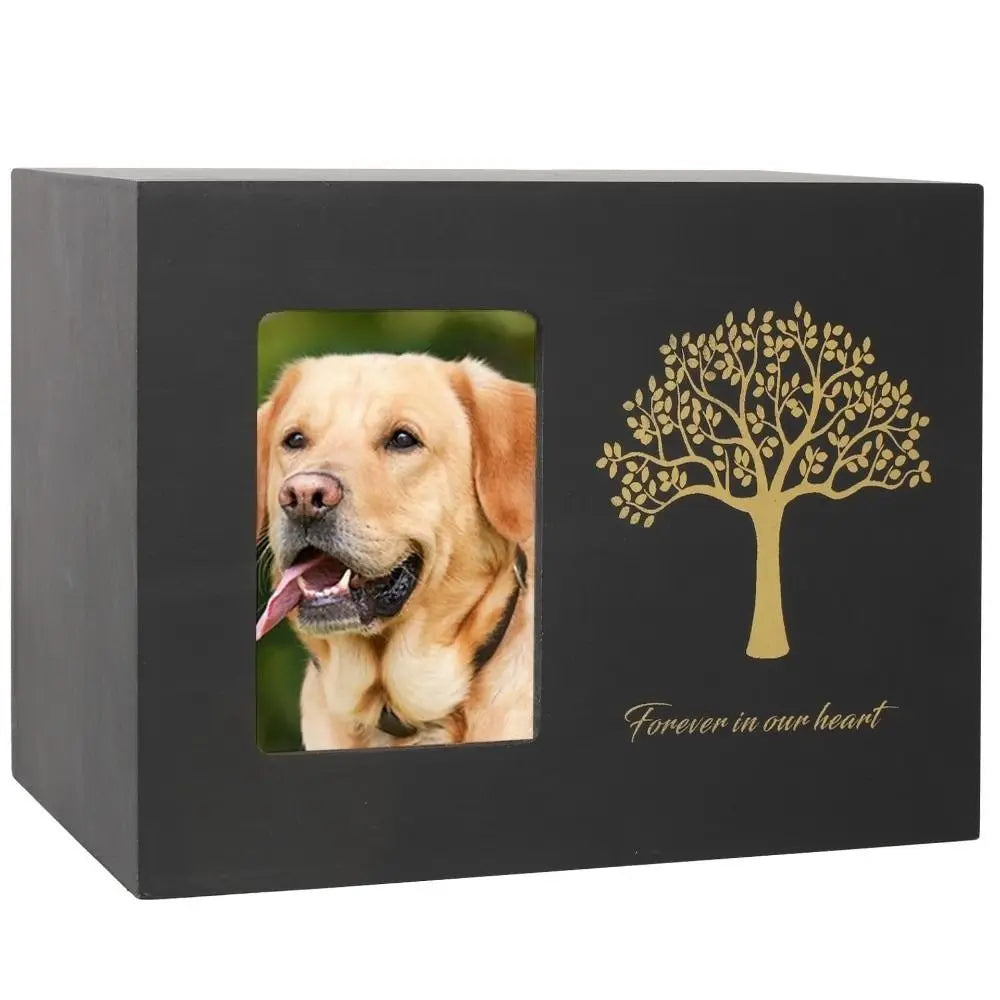 Wooden Pet Cremation Urn with Photo Frame | Tree of Life