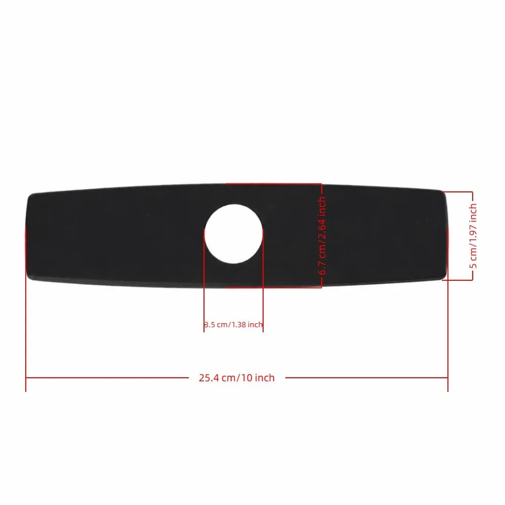 304 Stainless Steel Faucet Deck Plate Matte Black 10 Inch