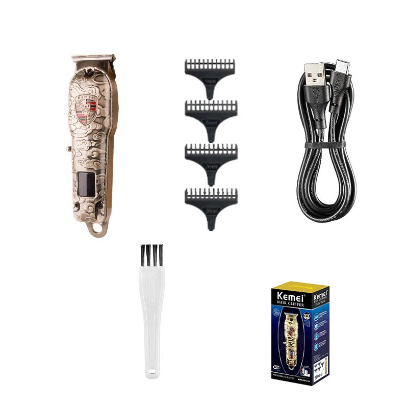 Kemei KM-2129 Cordless Hair Clipper with 4 Limit Combs