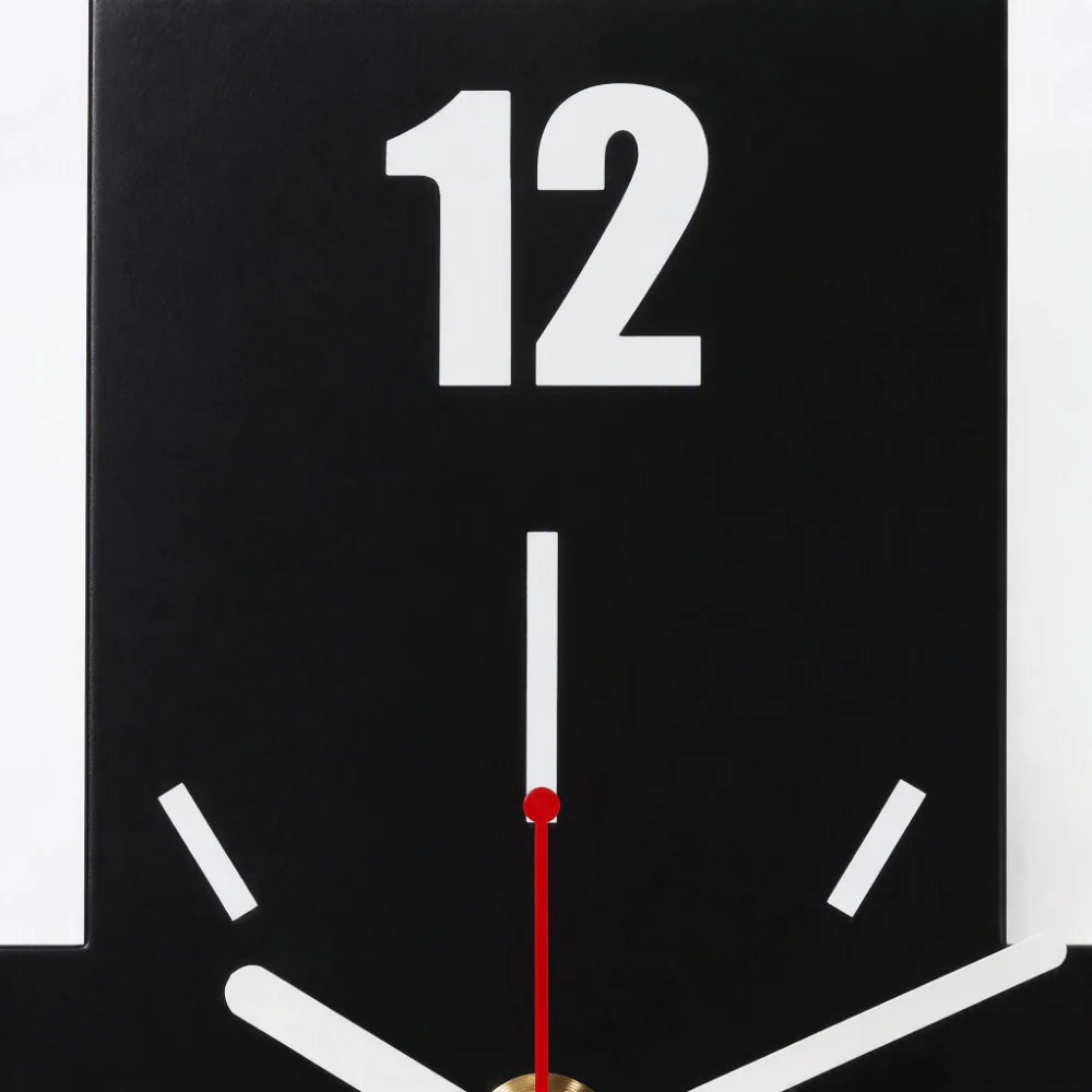 Vintage Wooden Cross Wall Clock – Silent Quartz Black