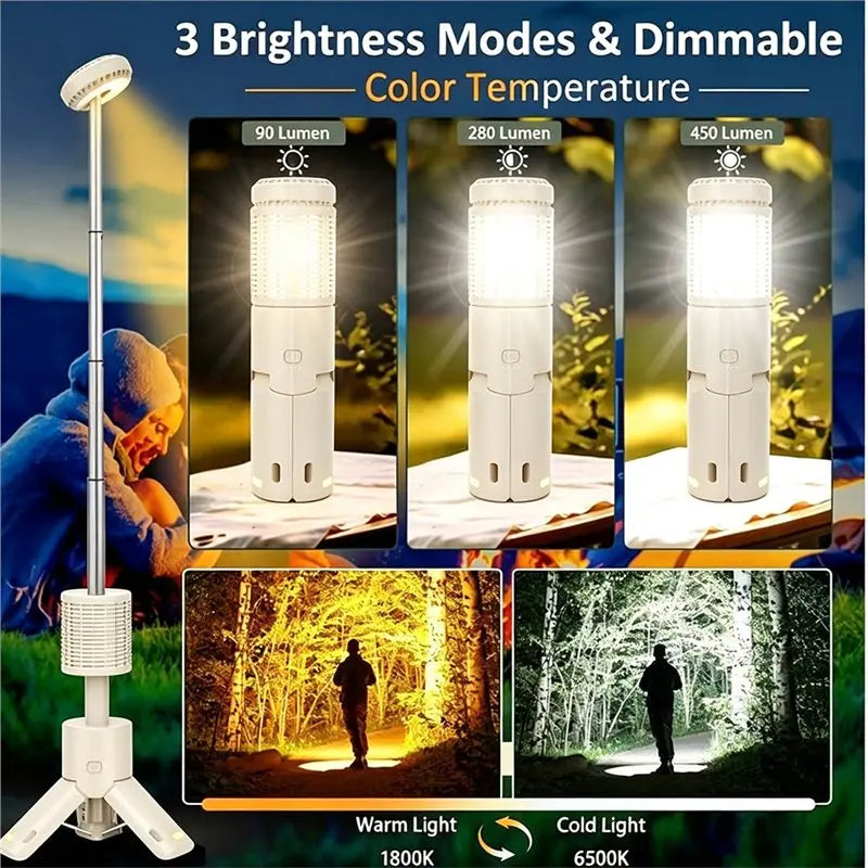 4-in-1 Telescopic Camping Lantern USB Rechargeable Magnetic