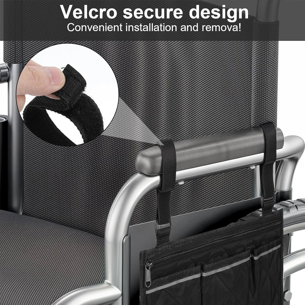 Wheelchair Armrest Side Storage Bag – Large Capacity Pouch