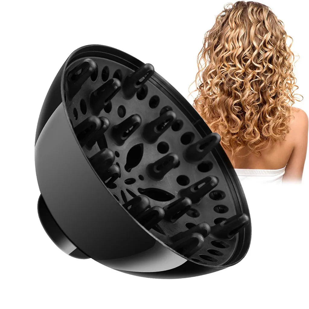 Universal Large Head Hair Diffuser for Curly Hair – Black
