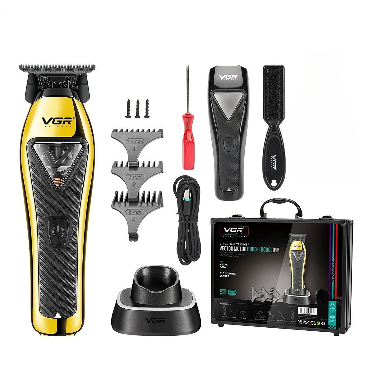 VGR V-994 Professional Hair Clipper 10000 RPM Metal Body