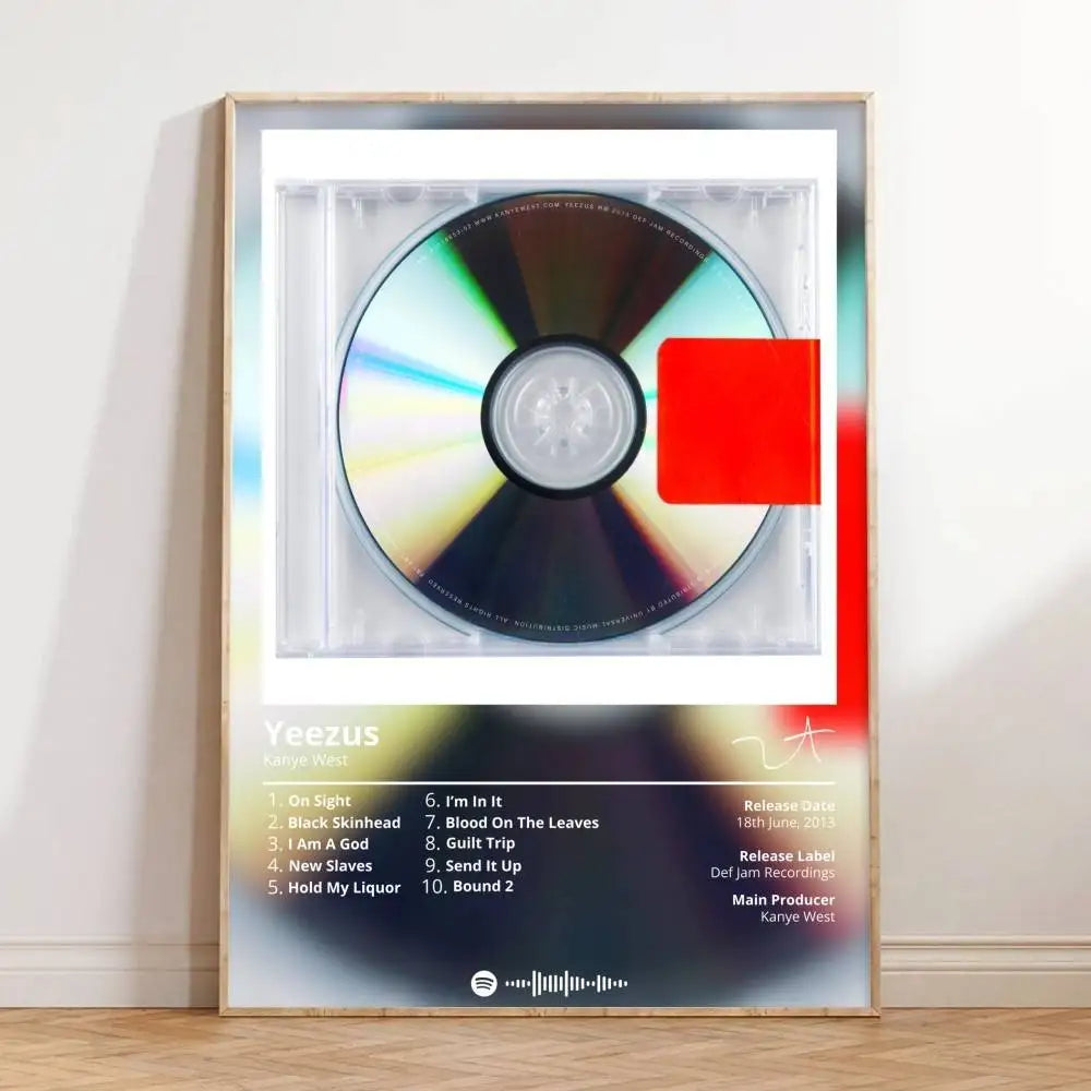 Kanye West Album Poster Self-Adhesive Waterproof Wall Sticker