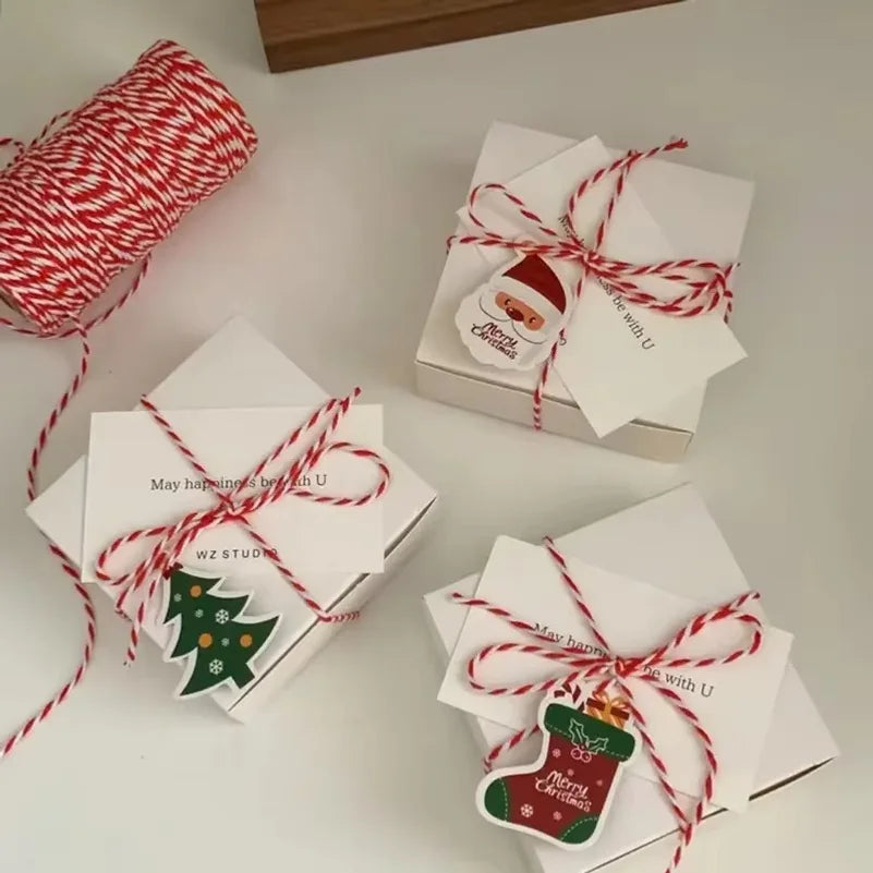 2-Pack 100m Red & White Christmas Braided Craft Rope – Festive Cord