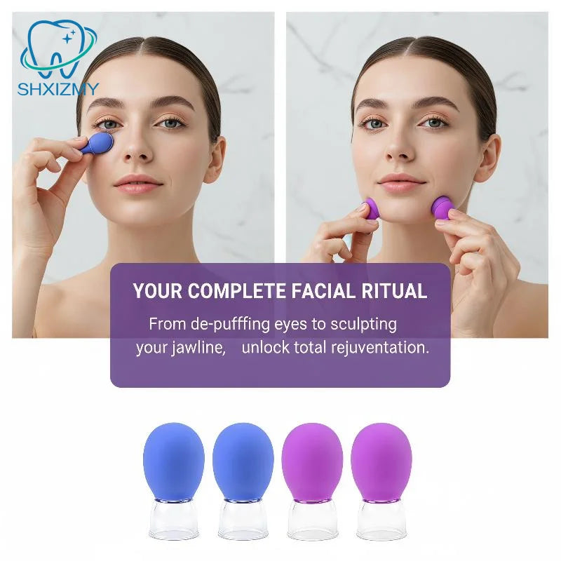 6-Piece Facial Cupping Massage Set – Silicone & Glass