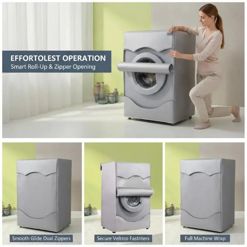 Universal Silver Washing Machine Cover – Waterproof Front Load