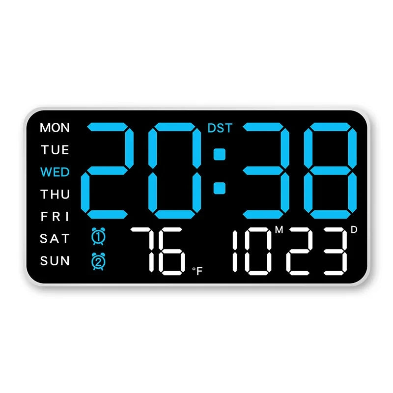 Giant LED Digital Wall Clock – Time, Temp & Date Display
