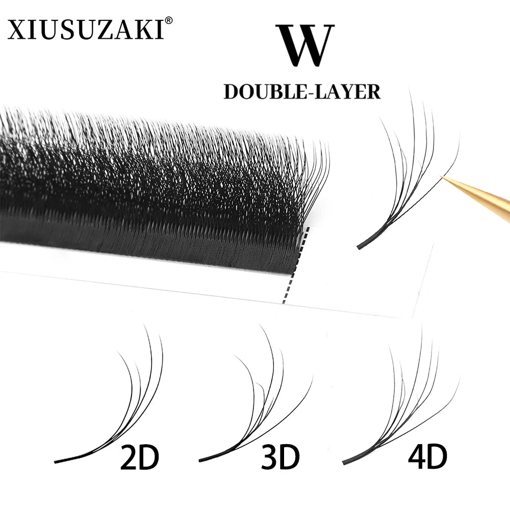 XIUSUZAKI W-Shape YY 3D 4D Premade Volume Fan Lash Extensions