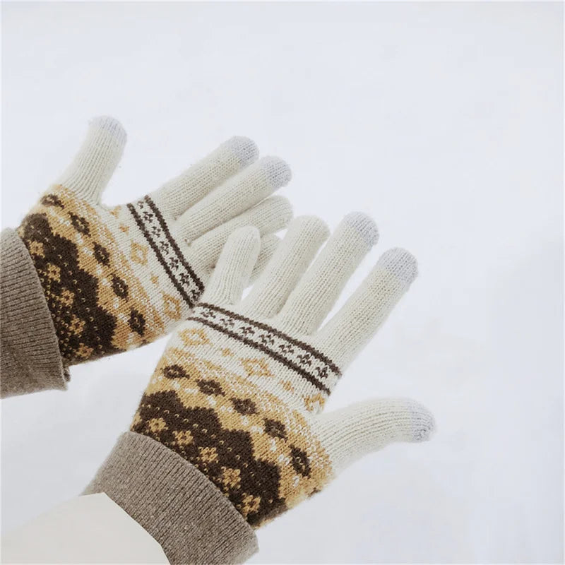 Winter Touch Screen Knit Gloves – Unisex Warm Full Finger