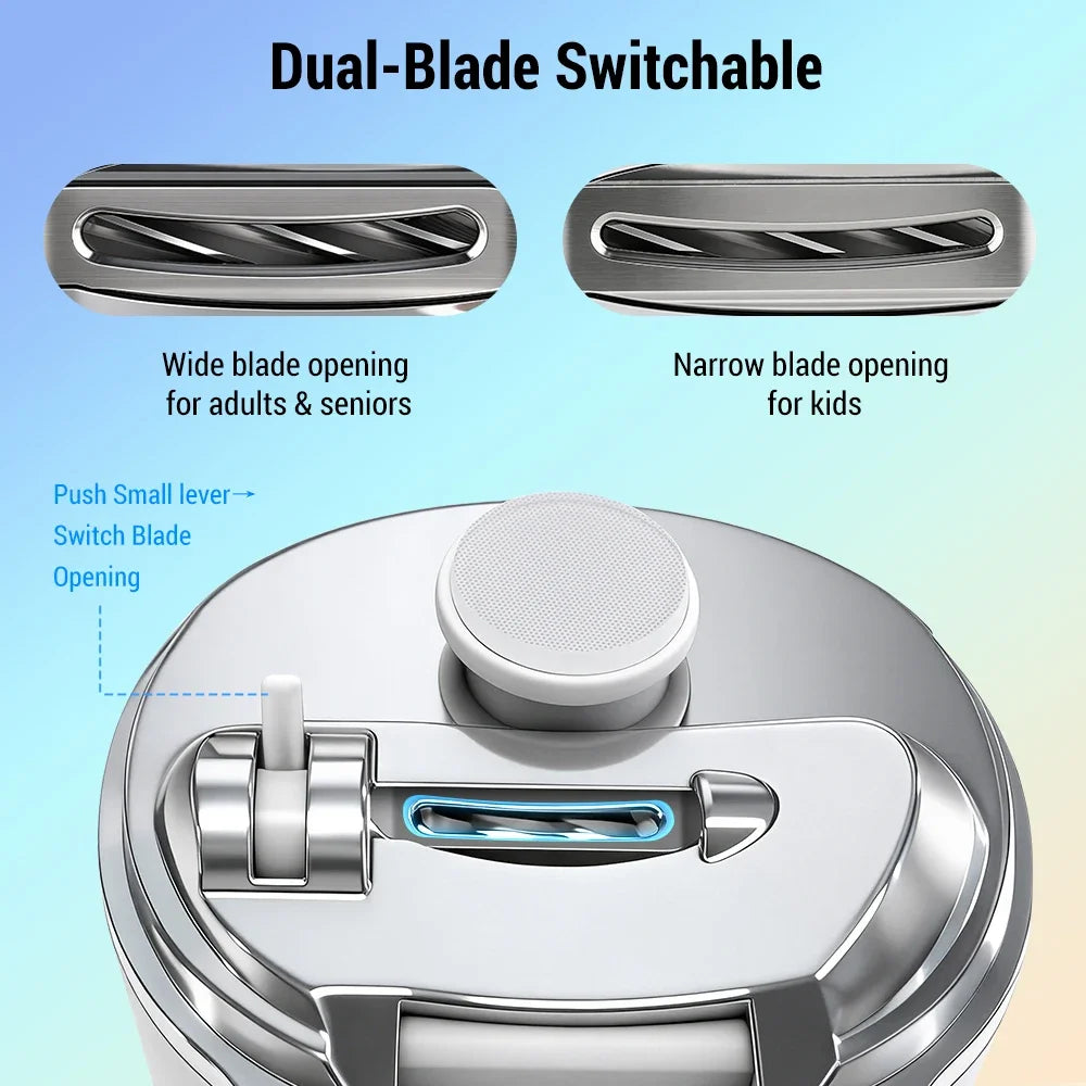 Electric Nail Clipper LED Magnifier Dual Blade Trimmer – All Ages