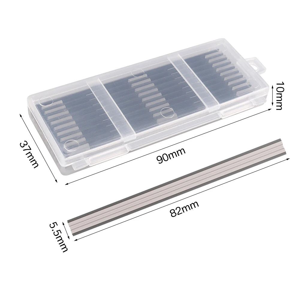 10PCS 82mm HSS Planer Blades for Bosch DeWalt Makita 3-1/4"