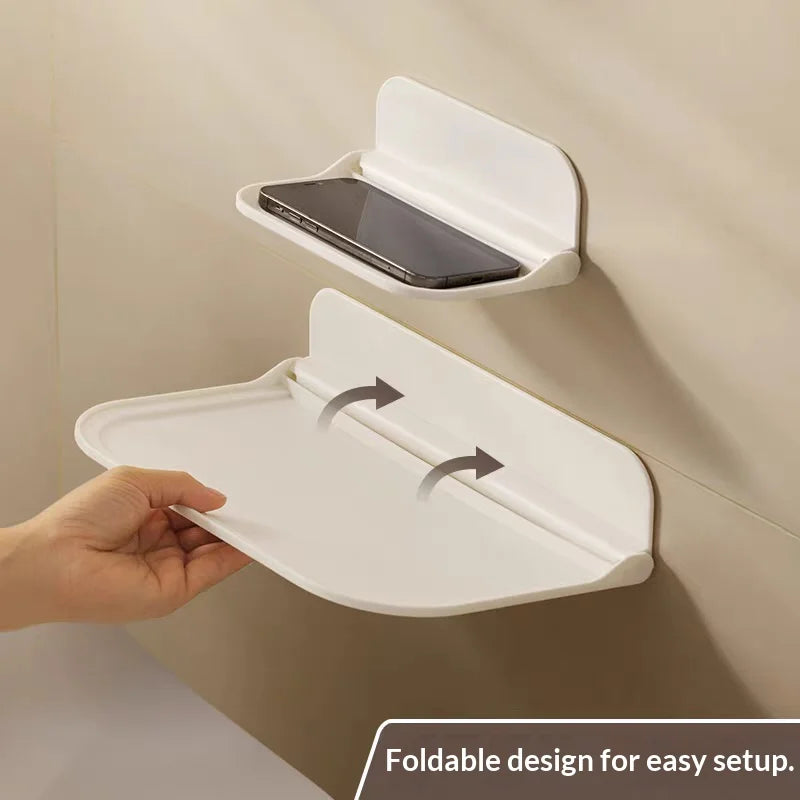 Punch-Free Folding Wall Shelf – Space-Saving Storage Tray