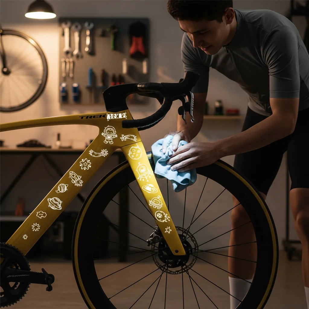 Waterproof Bike Down Tube Sticker – Astronaut Cat Pattern