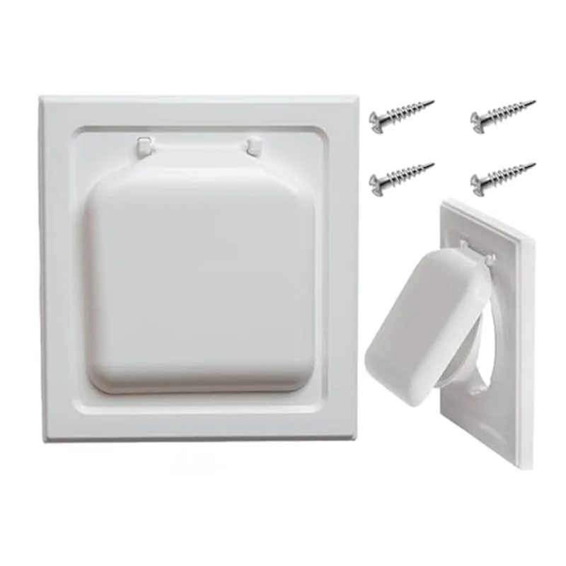 Dual Door Dryer Vent Cover Kit with Duct Tube & Trim Ring