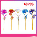 5-Pc Luminous Gold Foil Rainbow Artificial Rose Bouquet