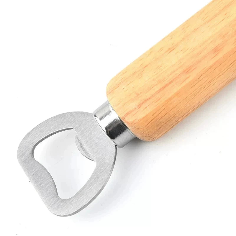 Wood Handle Stainless Steel Bottle Opener – Bar & Party