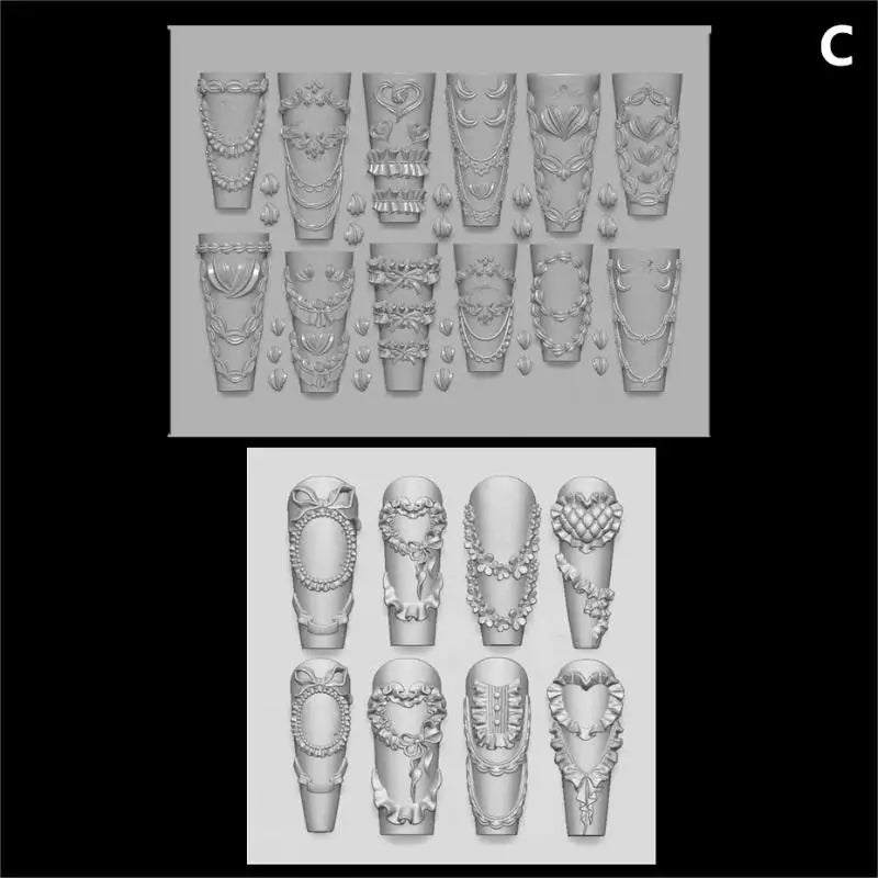 Lace Bowknot Silicone Nail Art Mold | French Manicure Stencil