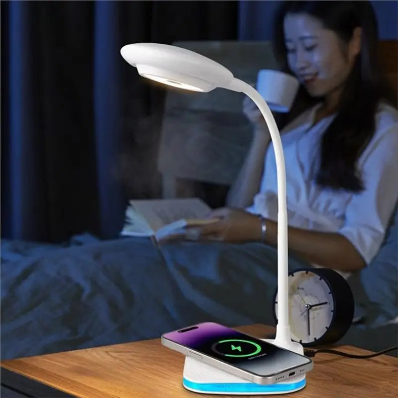 LED Desk Lamp Wireless Charging Flexible Neck 3 Color Modes