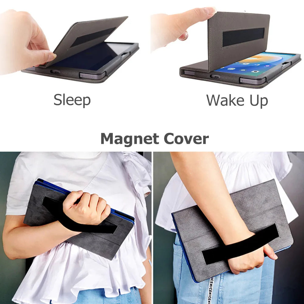 PU Leather Tablet Case 10.51" with Hand Strap – Drop & Dust Protection